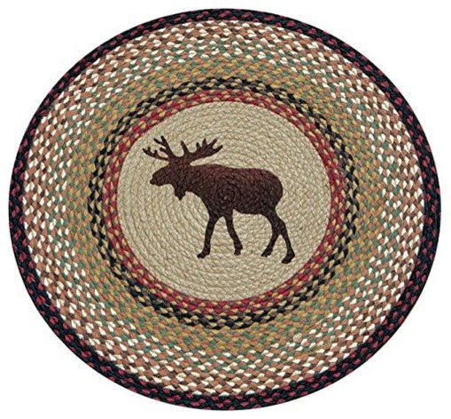 Earth Rugs RP-19 Moose Round Patch 27" x 27"