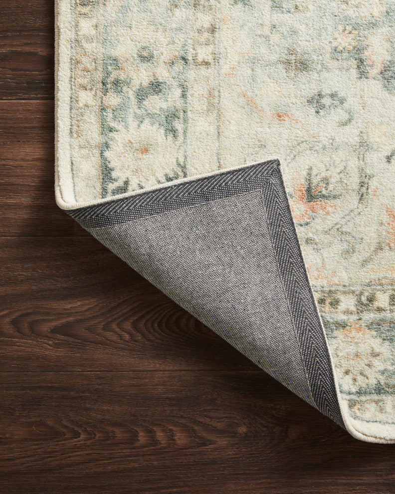 Loloi II Rosette Teal Ivory Plush Area Rug, 7'-6" X 9'-6"