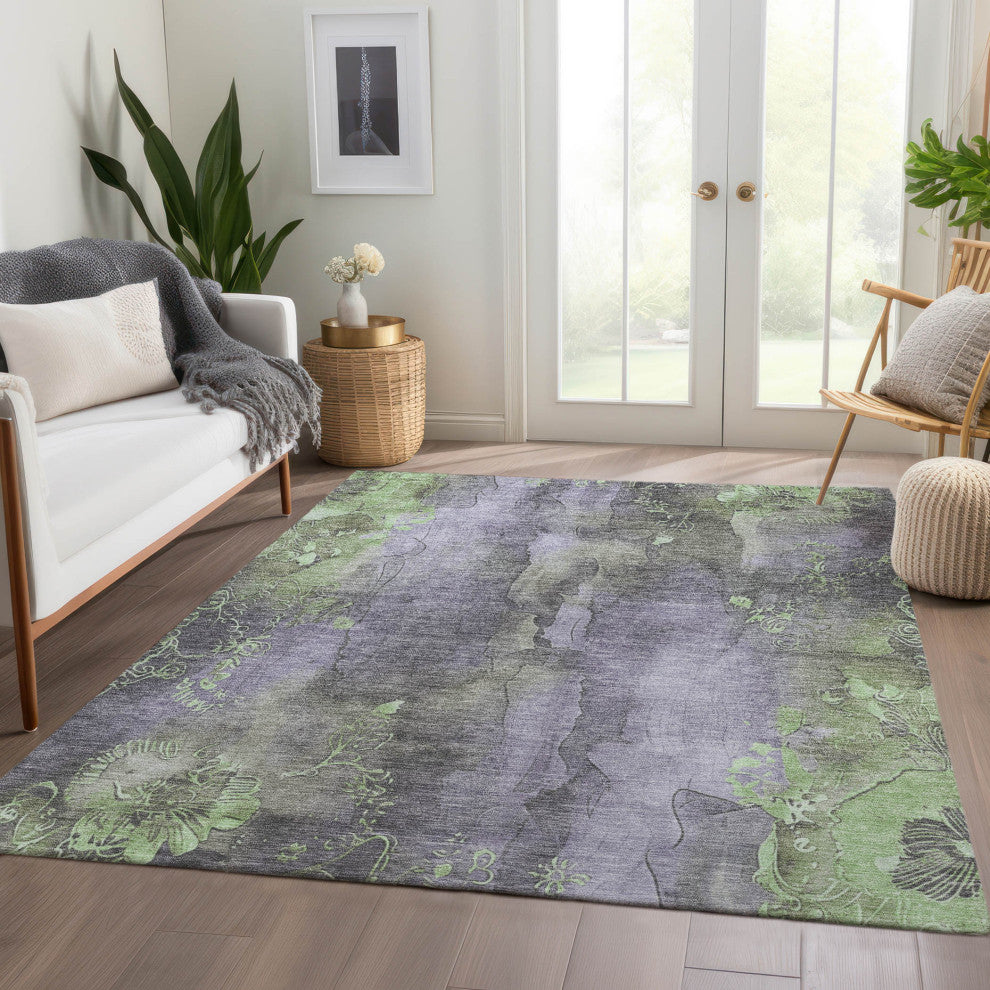 Machine Washable Indoor/Outdoor Chantille ACN1869 Violet 10' x 14' Rug