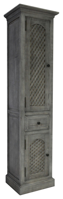79" Rustic Solid Fir Side Cabinet, Gray
