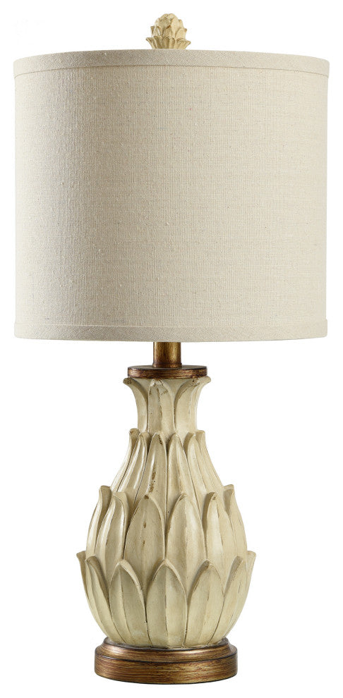 Mini Ardichoke Table Lamp, Distressed Off-White