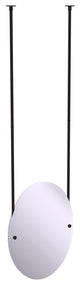 Frameless Oval Ceiling Hung Mirror with Beveled Edge, Oil Rubbed Bronze