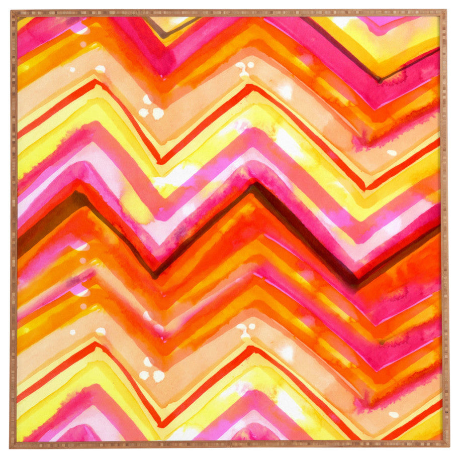 Deny Designs Cayenablanca Watercolour Chevron Framed Wall Art