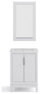 Elizabeth 24" Single Sink Carrara White Marble Vanity, Pure White