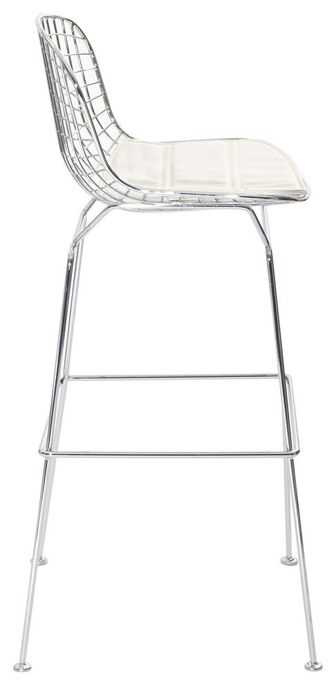 Modern Contemporary Dining Kitchen Bar Stool White