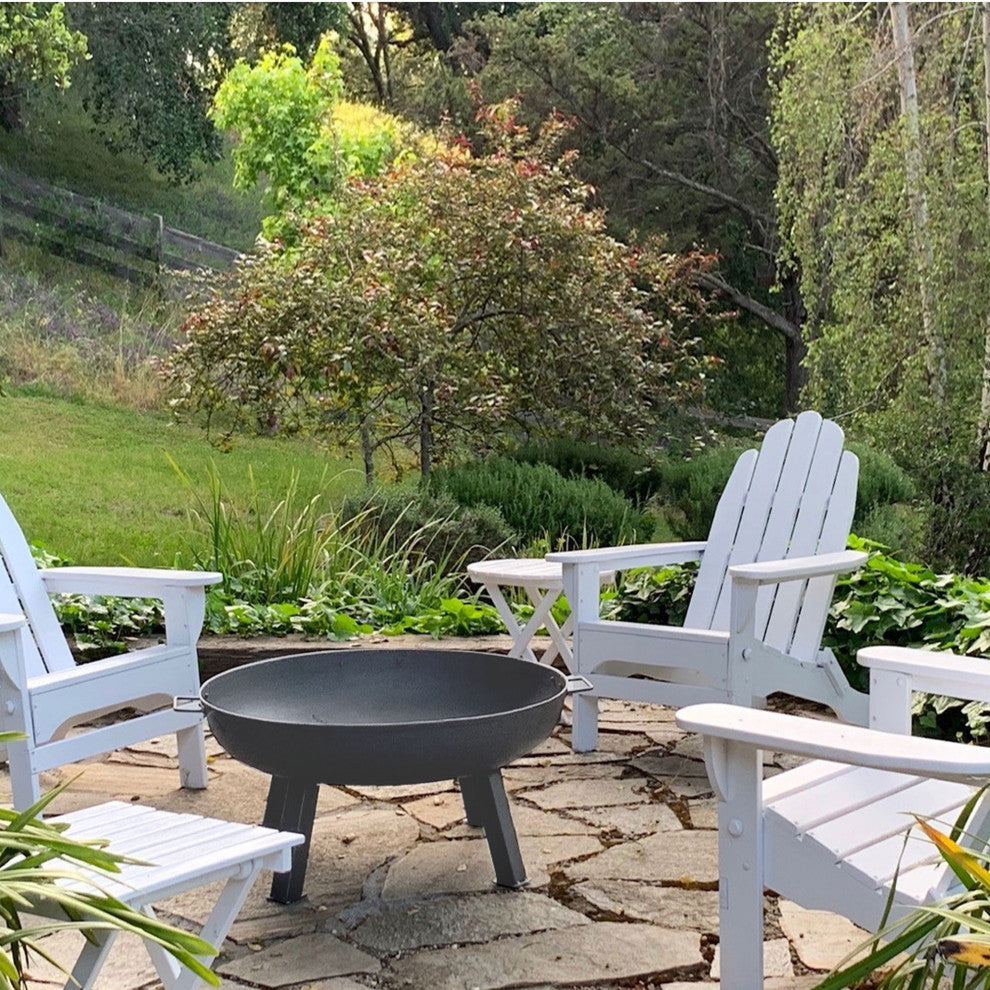 Sunnydaze Steel Colored Cast Iron Wood-Burning Fire Pit Bowl, 34"