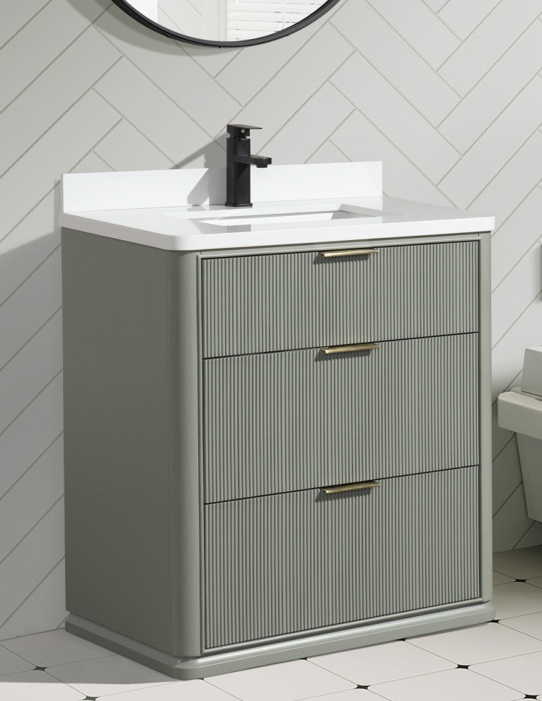Ari Kitchen and Bath Aria 30" Freestanding Bathroom Vanity Sage
