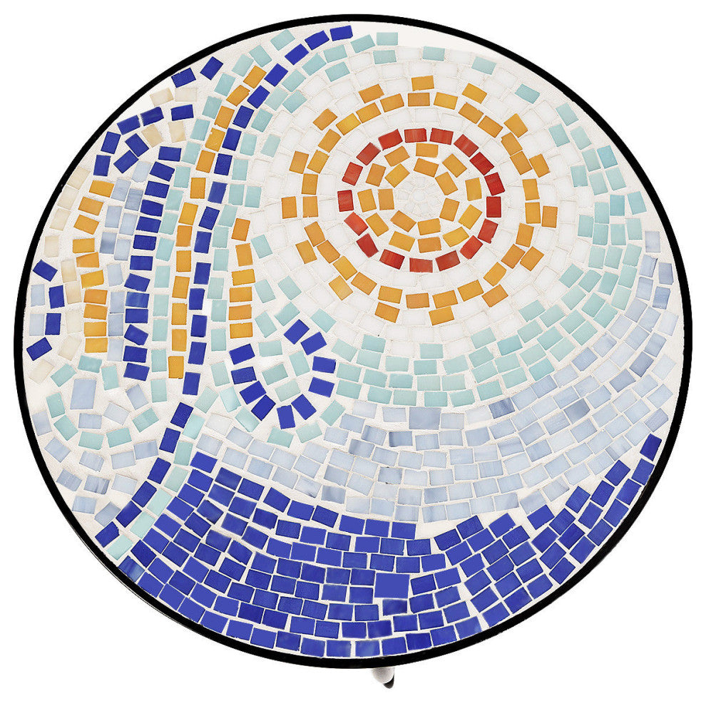 Costway Outdoor Indoor Accent Table Plant Stand Scheme Garden Steel Ocean