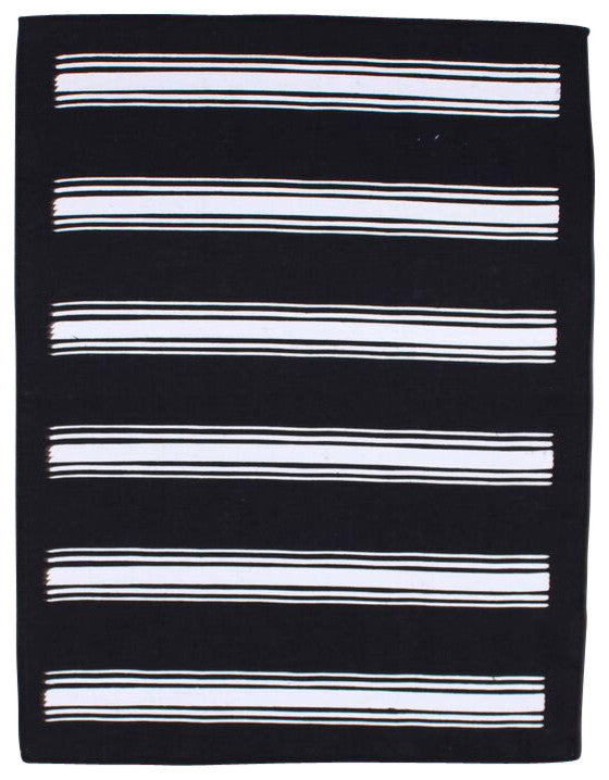 Heritage Stripe Linen Napkin, Black