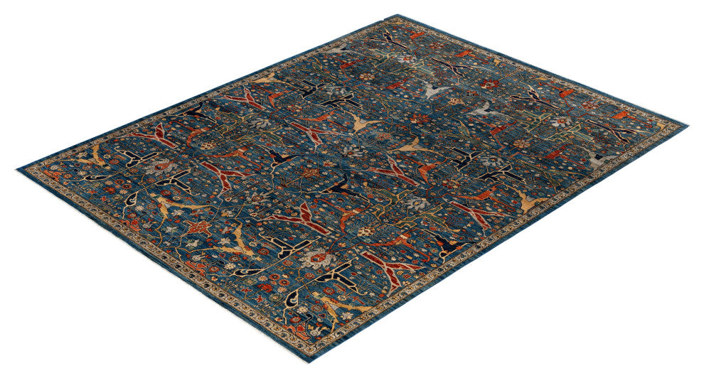 Serapi One-of-a-Kind Hand-Knotted Area Rug Light Blue, 9'0" x 11'9"