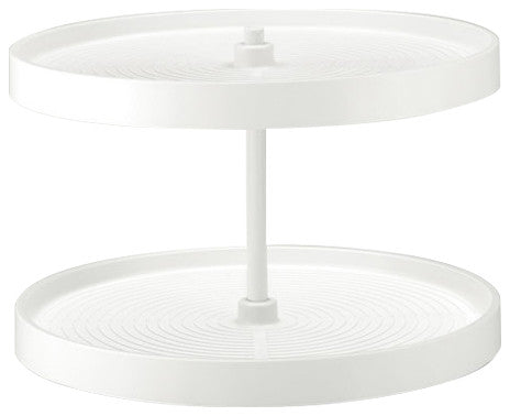 Polymer Full Circle 2-Shelf Lazy Susan for Corner Base Cabinet, White, 24"W