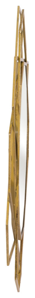 Metal 35" Geometric Mirror, Gold
