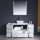 Torino 60" White Modern Bathroom Vanity With 2 Side Cabinets, FFT9152BN