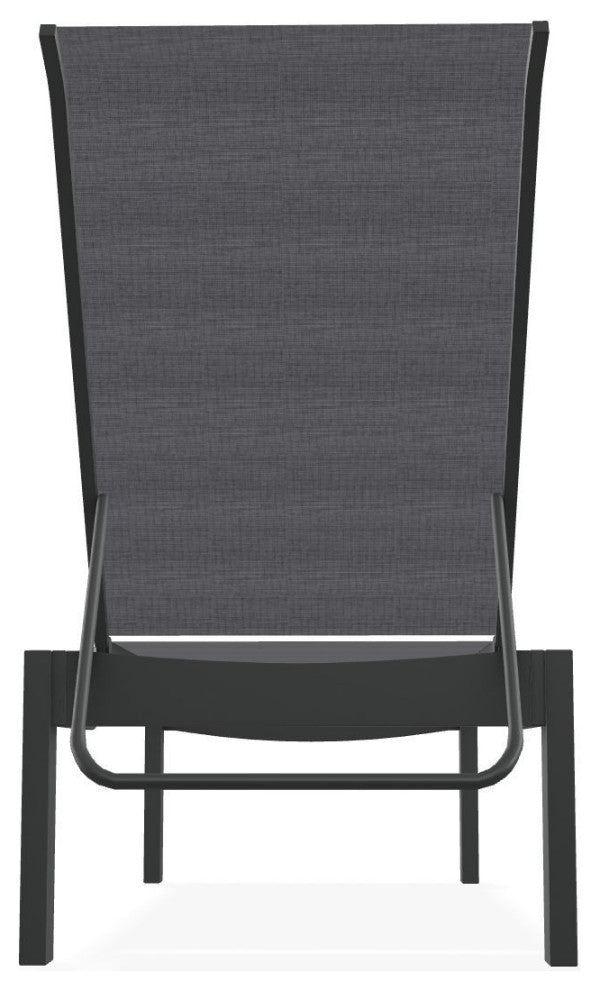 Leeward Sling Stackable Outdoor Chaise Lounge, Augustine Pewter/Graphite