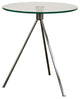 Triplet Round Glass Top End Table With Tripod Base