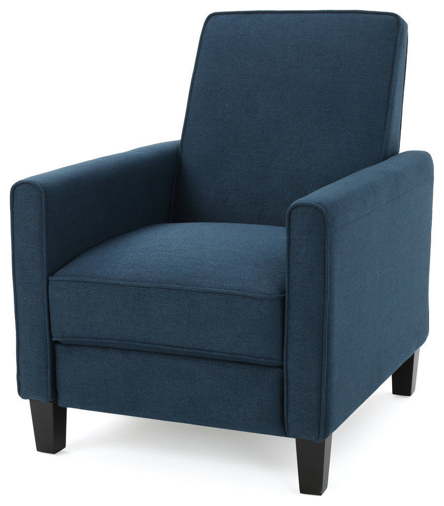 GDF Studio Hinus Indoor Upholstery Club Chair Recliner, Dark Blue