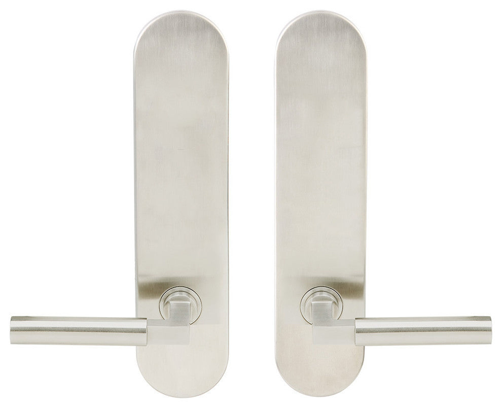 Aurora Lever, Tubular Privacy, Satin Stainless Steel, 2-3/8" Backset