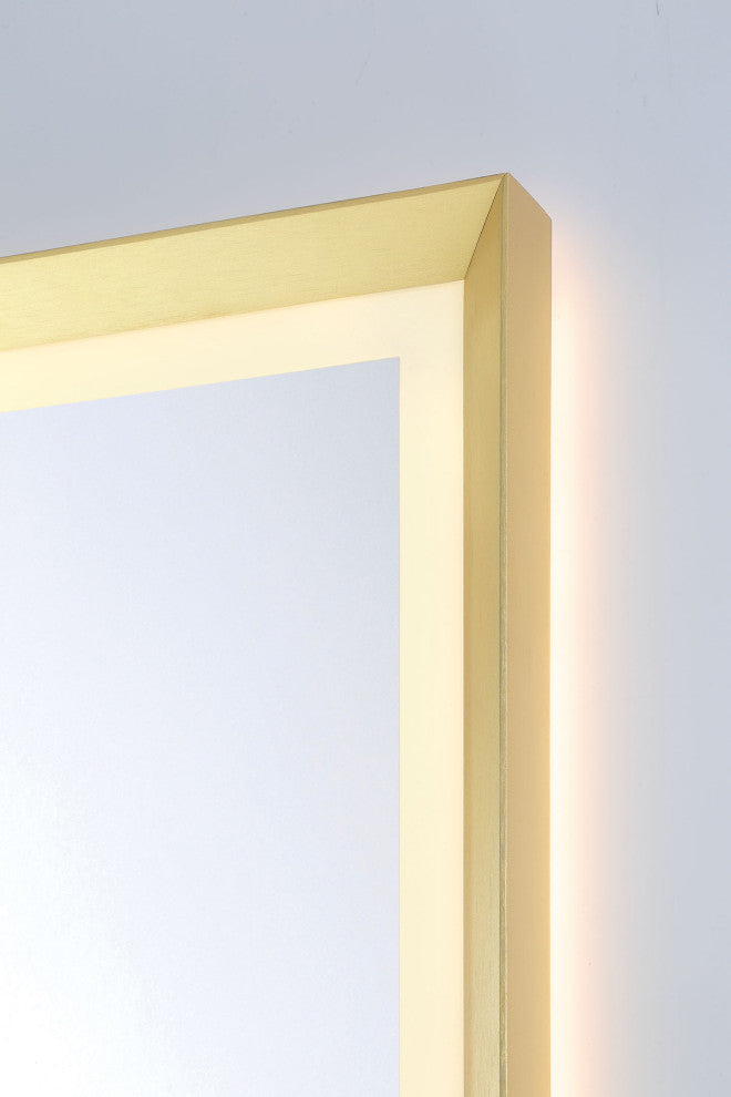 Artell Rectangular Mirror - 24" x 36", Brushed Gold