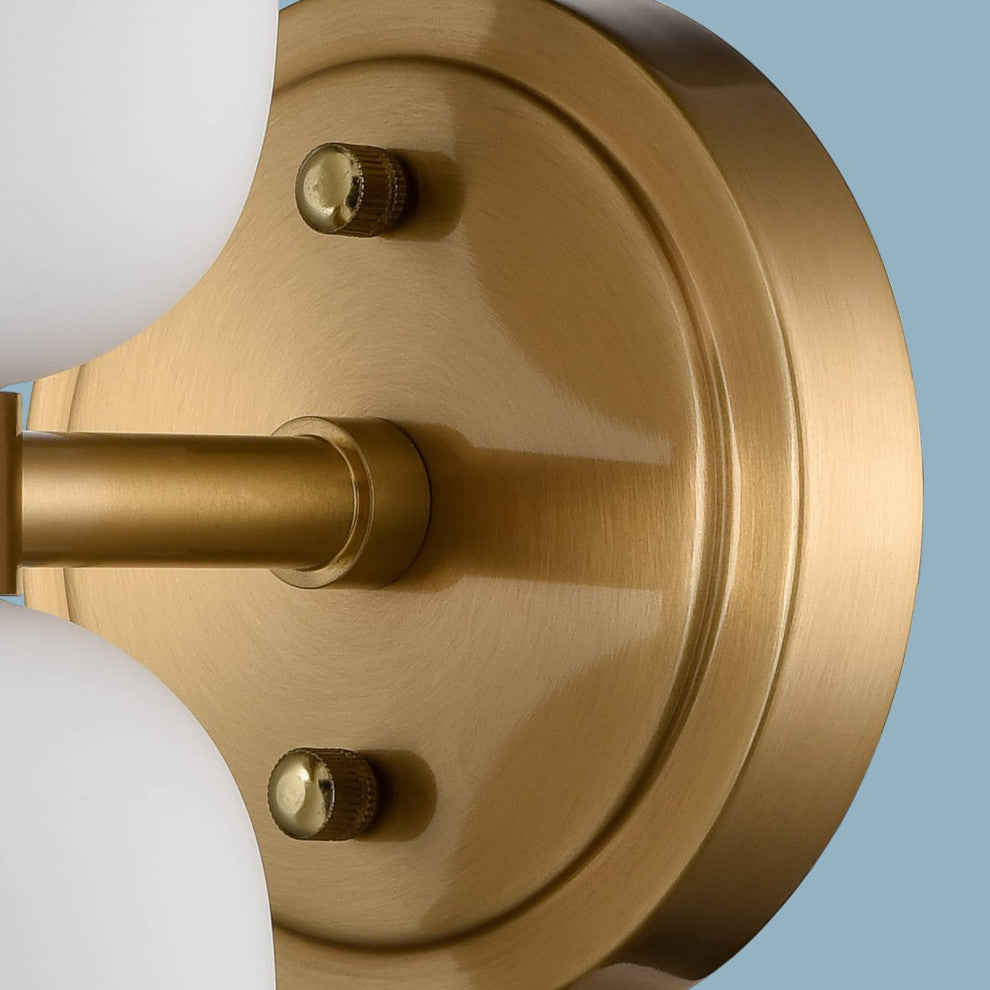Modern Gold Wall Sconce With Milky Glass