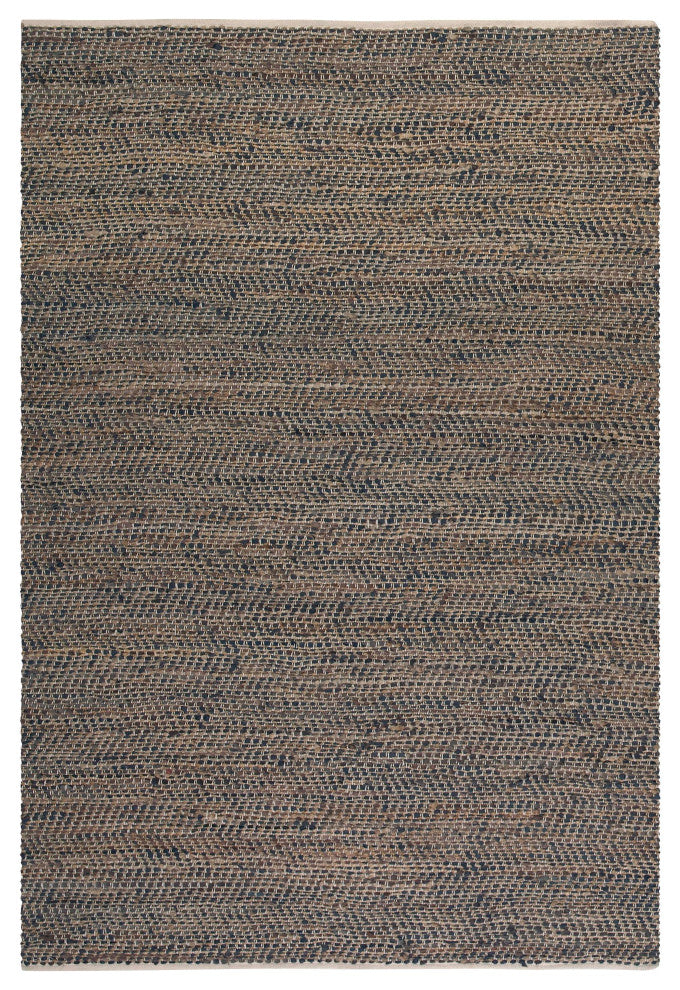 Tobais Rescued Leather and Hemp Rug, 9'x12'