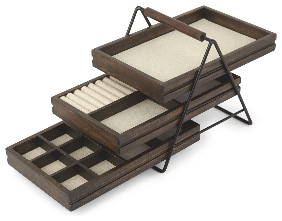 Terrace Jewelry Organizer Black, Walnut