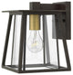 Walker Mini Outdoor Wall Sconce, Buckeye Bronze With Bound Clear Glass