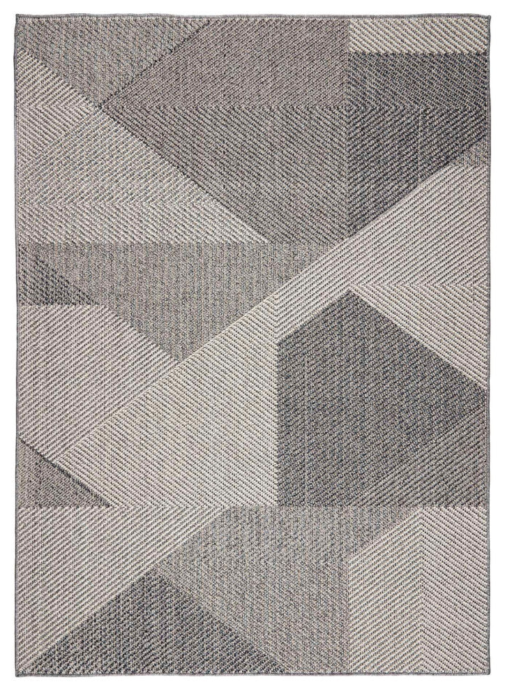 Resort Abstract Indoor/Outdoor Area Rug, Gray, 3'3"x5'