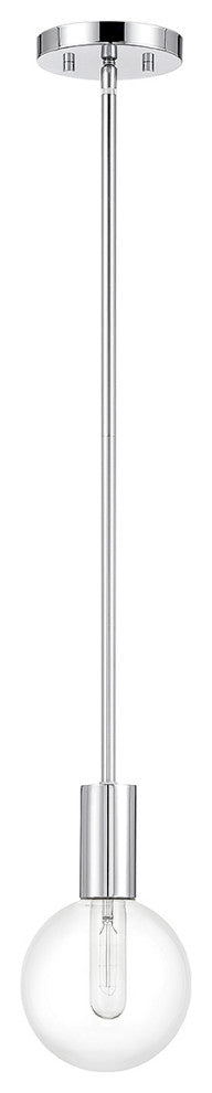 Wright 1-Light Mini-Pendant, Matte Black, Chrome