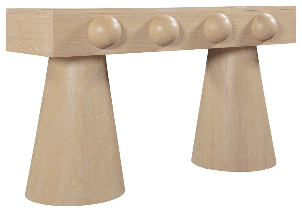 Bracciano Oak Veneer Console Table, Natural