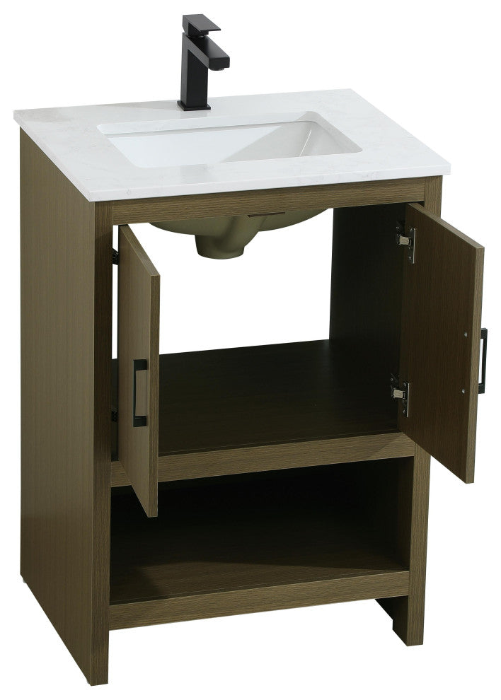 Home Living 24" Single Bathroom Vanity, Chestnut Brown