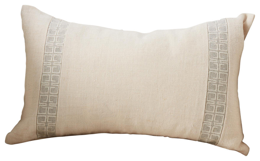 Icon Lumbar Pillow-Cream on Moonlight-19" x 12"