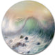 Mountains Of Waves, Seascape Painting Round Metal Wall Art, 11"