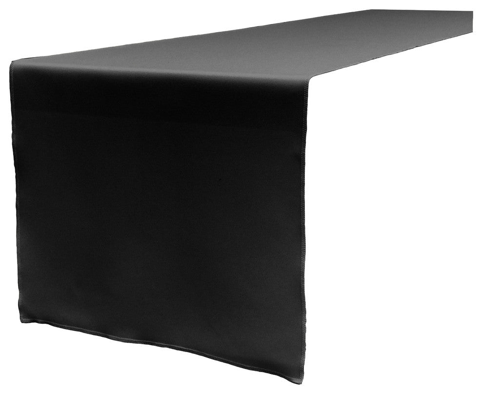 LA Linen Polyester Poplin Table Runner 14"x108", Black
