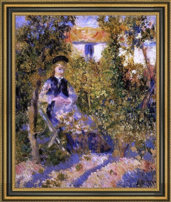 Pierre Auguste Renoir Nini in the Garden Framed Premium Canvas Print, 16"x20"