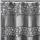Designer Home Premium Premium Bath Accessories Durable Heavy (Silver Curtain)