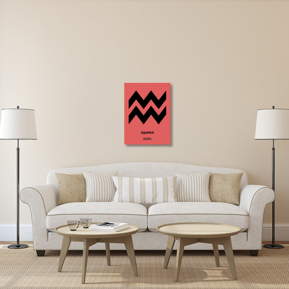 "Aquarius Zodiac Sign Black" Fine Art Print
