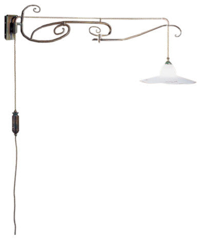 Country Line 1822 Wall Sconce, Satin White and Brick Red, Verdigris and Rust