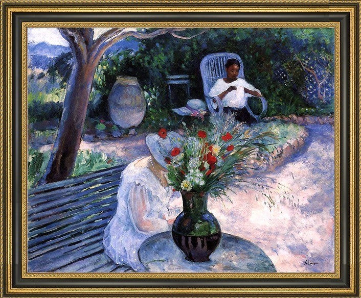 Henri Lebasque the Garden at Pradet Framed Premium Canvas Print, 20"x25"