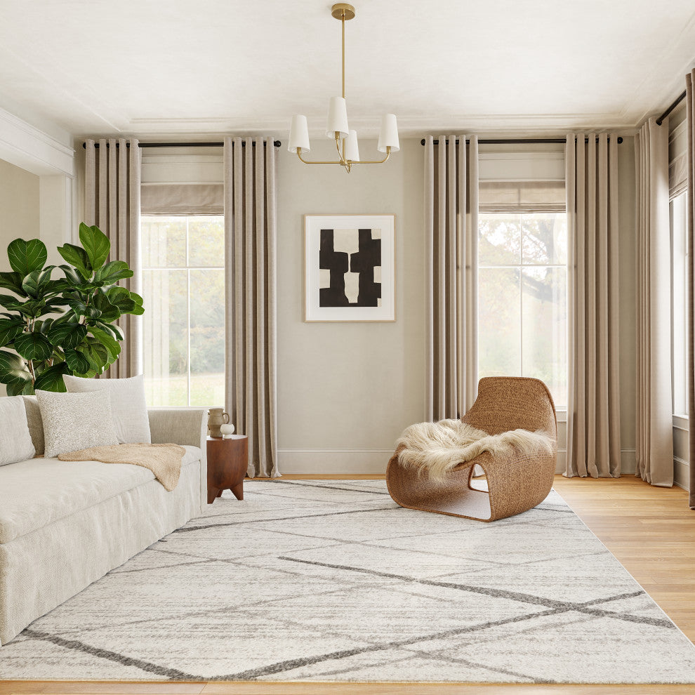 Nuloom Thigpen Striped Contemporary Area Rug, Grey 8'2"x11'6"