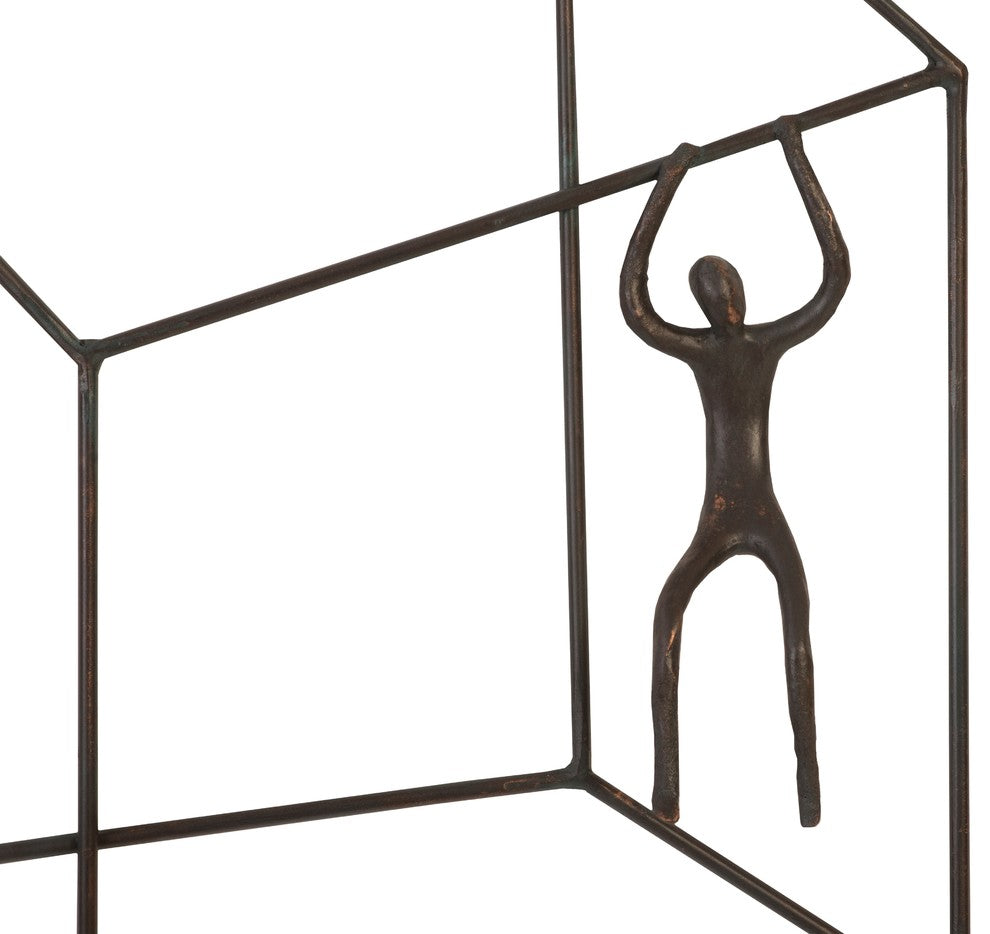 Modern Man Wall Art Sculpture Cube, Minimalist Hanging Square Geometric Flat