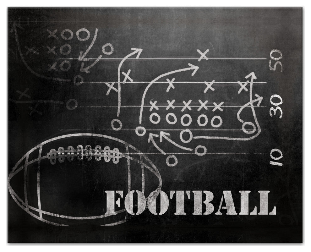 Football Plays 20x16 Canvas Wall Art