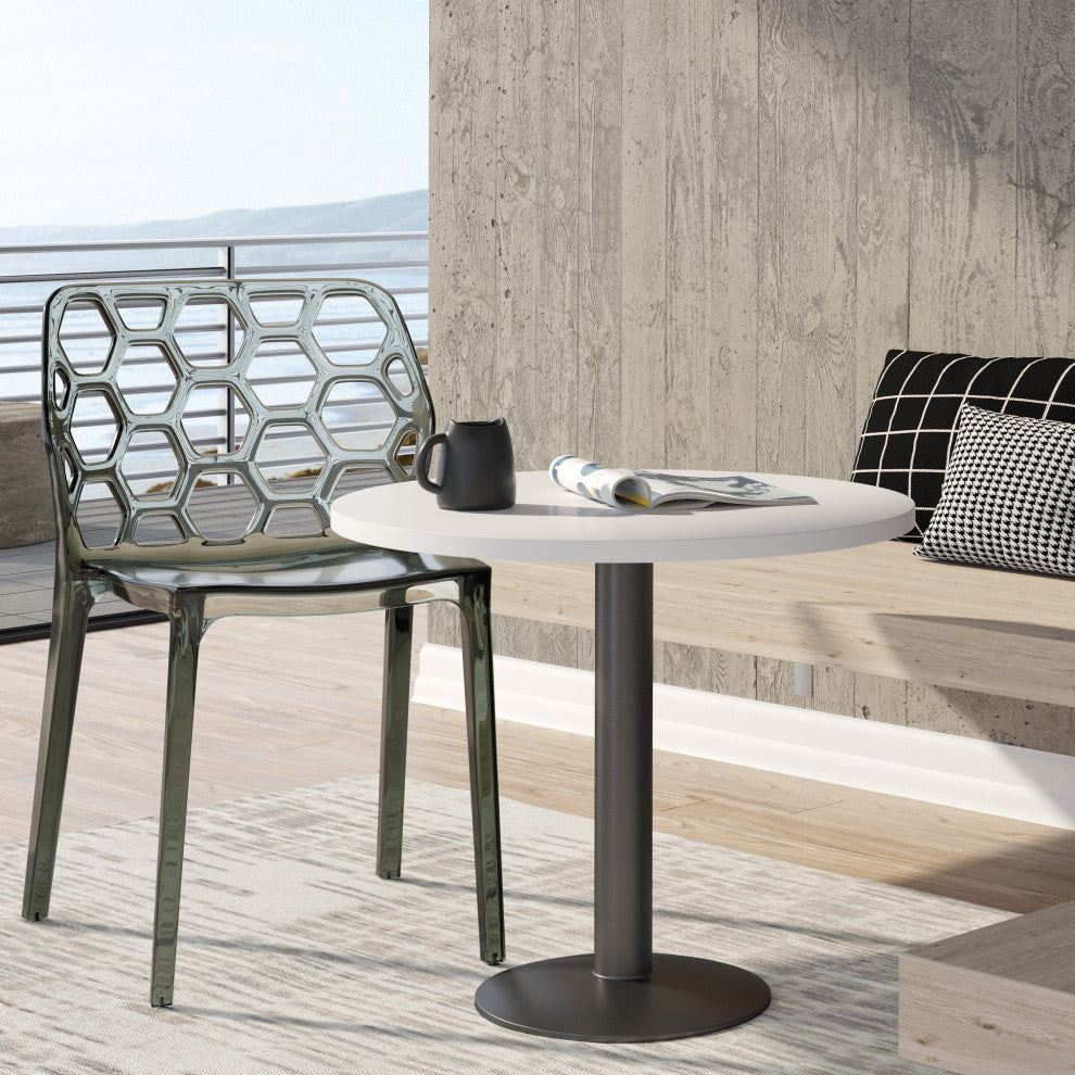 Leisuremod Dynamic HoneyComb Design Dining Chair, Transparent Black
