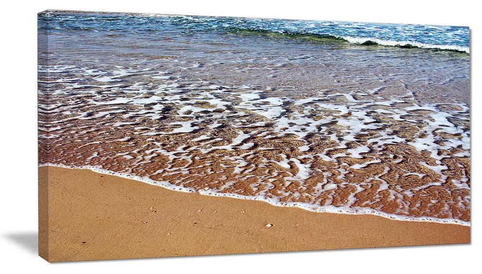 "Ashdod Israel Clear Seashore" Modern Beach Canvas Art Print, 40"x20"