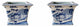Set of 2 Blue and White Blue Willow Square Porcelain Flower Pots 6"