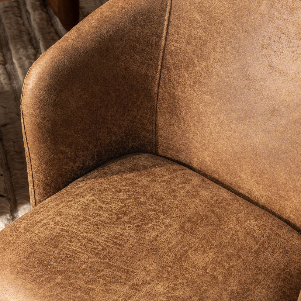Halstead Upholstered Fabric Dining Chair, Cognac Leather