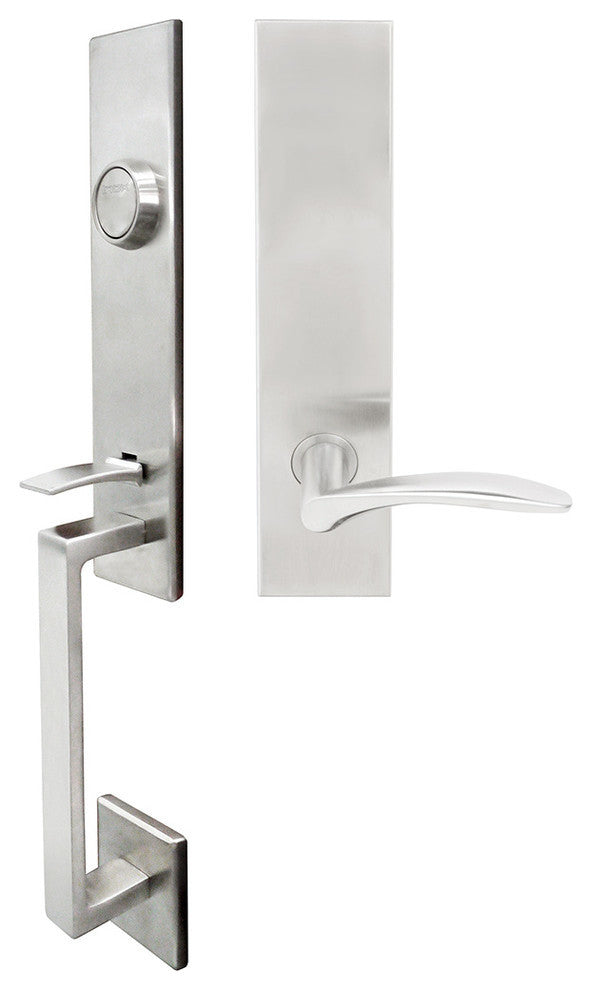 Crest Lever, Tubular Dummy Handleset, Right Hand, Satin Stainless Steel
