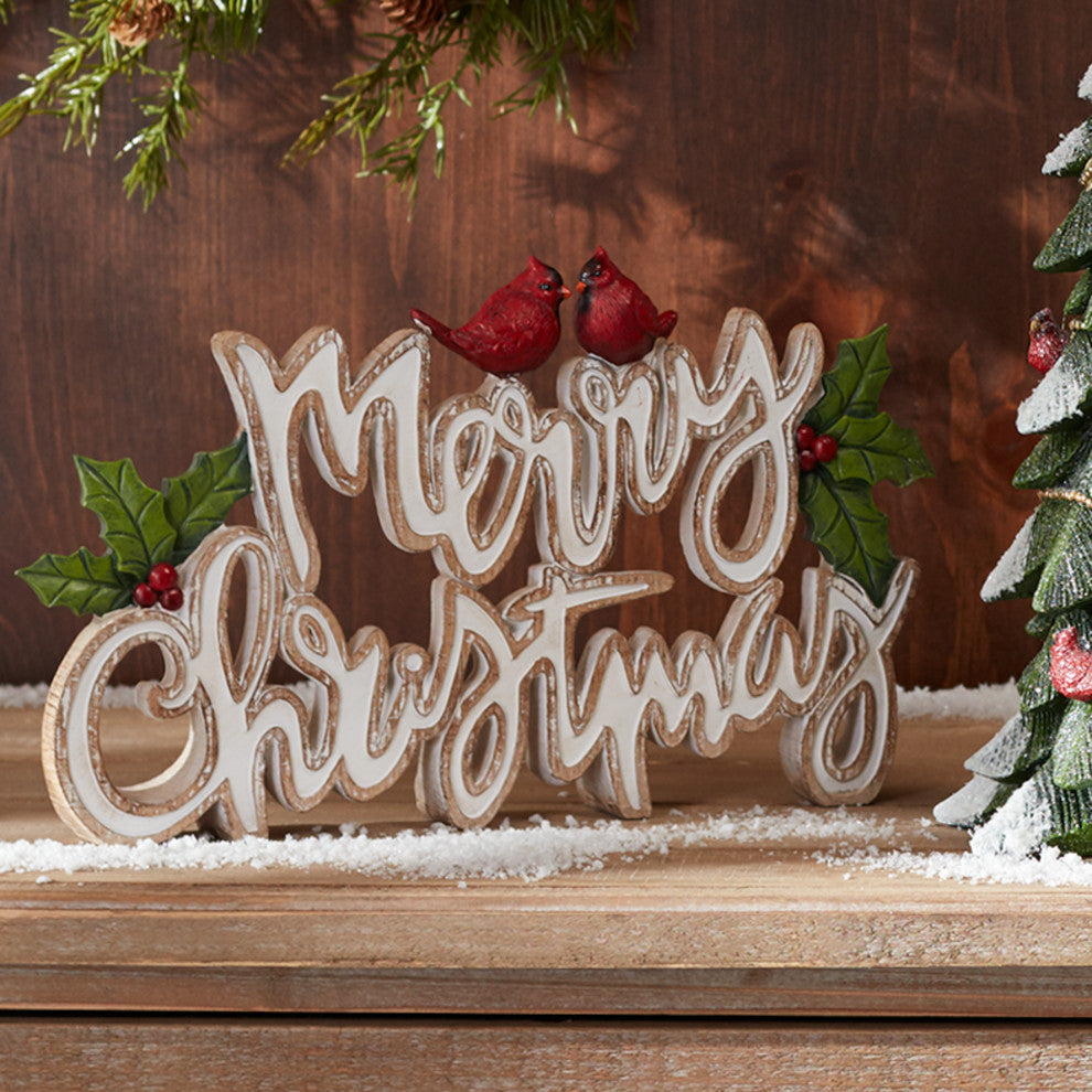 Merry Christmas Tabletop Sign, Set of 2