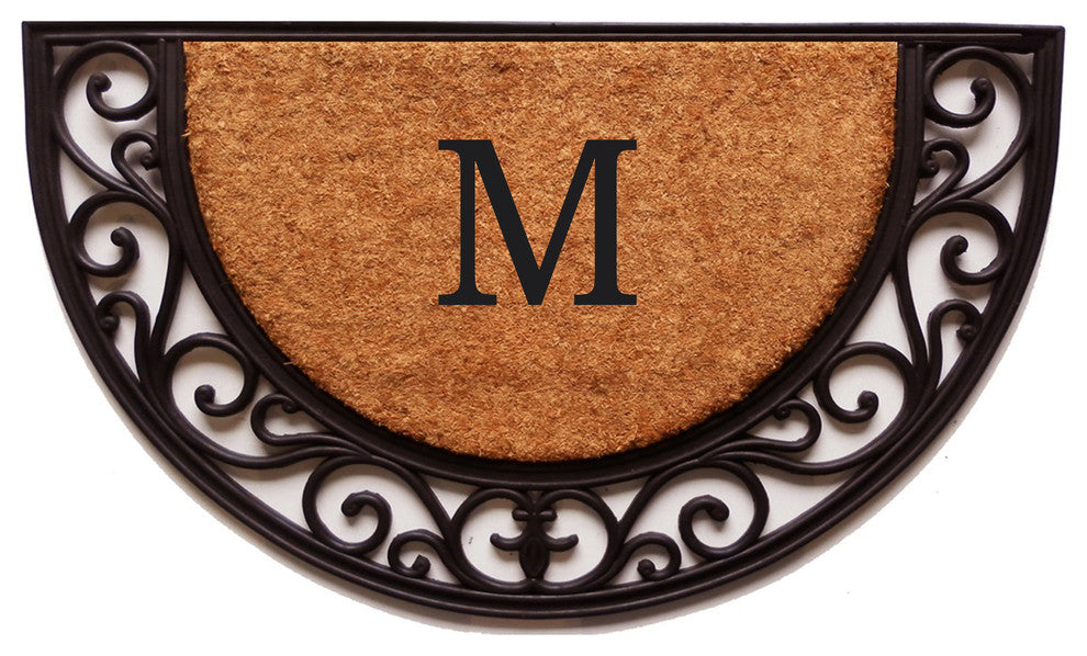 Plantation Arch Monogram Doormat 18"x30", Letter M