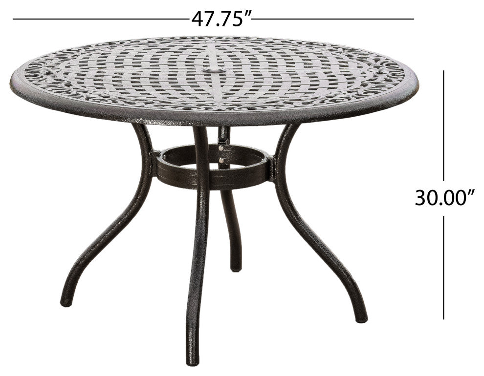 Covington Sarasota Traditional Outdoor 4-Seater Cast Aluminum Dining Set