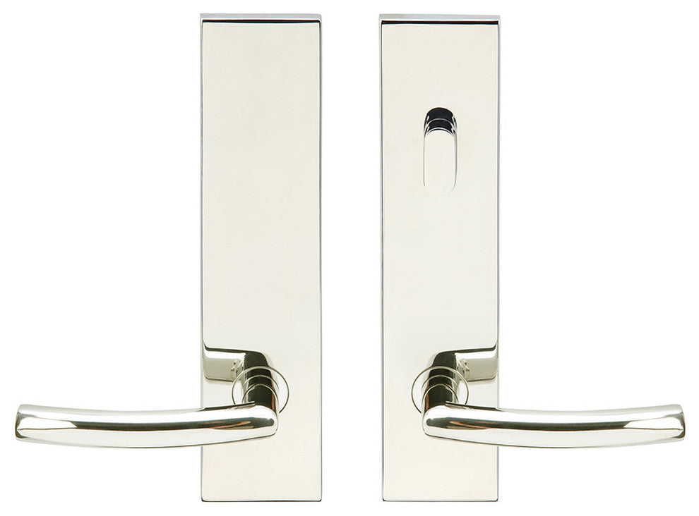 Oslo Lever, Tubular Passage With Privacy Bolt, LH, Polished Stainless Steel